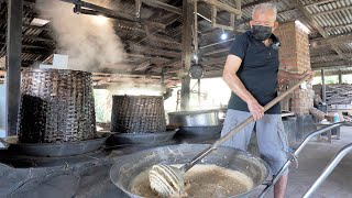 150 years of history!! Process of making Coconut Sugar and Syrup! / Coconut Farm | Thailand food