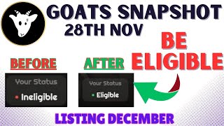 GOATS SNAPSHOT BE ELIGIBLE #goatsairdrop #airdrop #goats