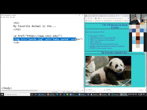 CIS 178 Class Recording - Making a Webpage with HTML and Internal CSS