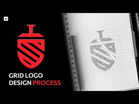 Grid Logo Design Process On Sword | Adobe Illustrator Tutorial