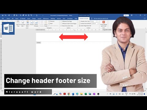 How to change the size of headers and footers in Microsoft Word?