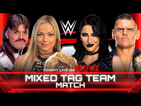 WWE 2K24 | Liv Morgan & Dominik Mysterio VS Rhea Ripley & Gunther - Mixed Tag Team Match | Raw