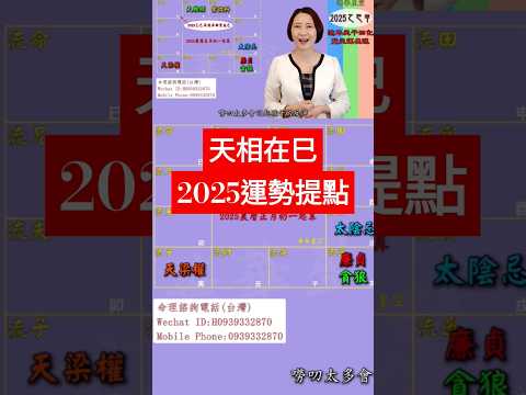 #天相在巳 #2025運勢提點【2025乙巳年天運啟示錄暨流年命宮在巳12組命盤】 #2025流年運勢 #2025流年四化 #2025流年 #2025紫微流年運勢 #chinese astrology