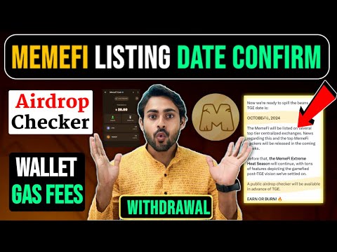 Memefi Mining Listing & TGE Date Launch || Memefi Airdrop New Upadte || Memefi Mining Withdrawal