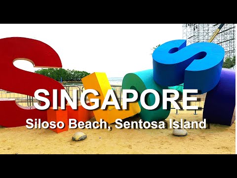 Singapore Sentosa Island | Siloso Beach | 4K HDR Walking tour