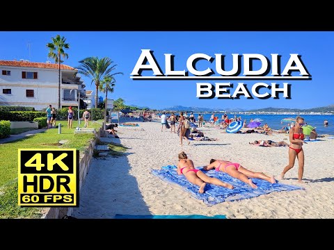 Alcudia Beach Walk Mallorca  Platja d'Alcúdia 4K 60fps HDR Dolby Atmos 💖 Balearic Islands 👀 Spain 🇪🇸