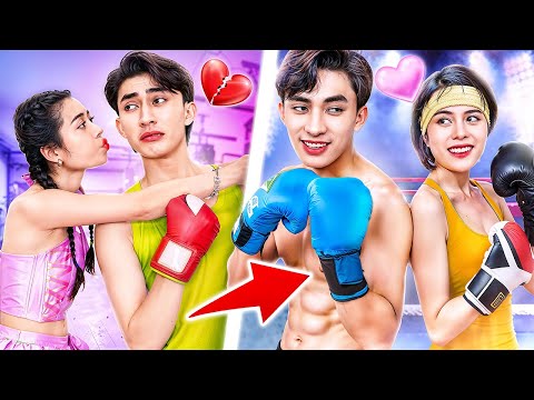 Soft Girl Pretends To Become A Boy! I Fell In Love With Boxing Guy!