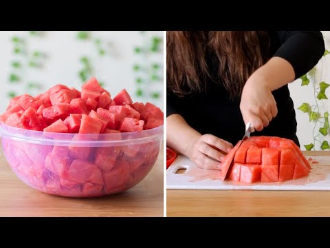 How to Cut a LARGE watermelon