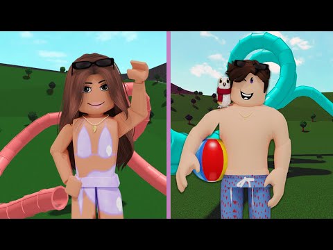 WATER SLIDE BUILD OFF! Bloxburg Update 0.9.9