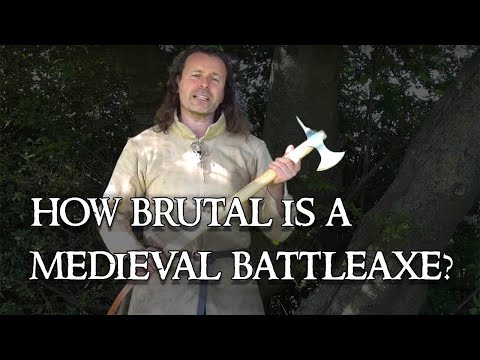 Medieval battle axe, the weapon of a thug or a knight? (testing on target)