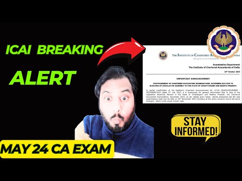 |ICAI Breaking Alert| May/ June 24 CA Exam| Stay Informed For May/June Exam|