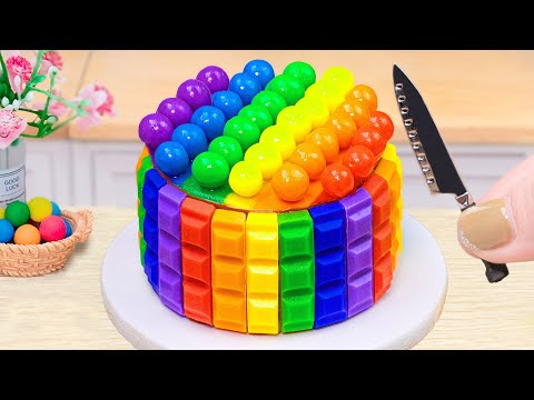 How to Make Miniature Cake Decorating ideas with Chocolate|1000+ Rainbow Chocolate Heart Cake Recipe