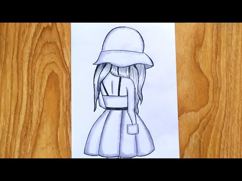 how to draw beautiful girl step by step |easy girl sketch | girl drawing ideas