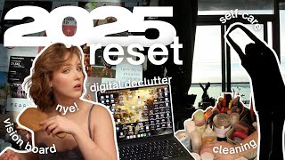 2025 Reset with me 🎧 cleaning, decluttering, self-care, vision board ✨🌟