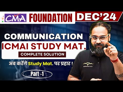 CMA Foundation Dec'24 | Study Mat. Solution | Part -1 |Law | Marathon | By Prof. Nitin Bhardwaj Sir