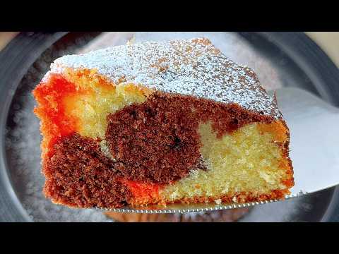 Easy Marble Cake recipe - Quick and Delicious! A tasty Tea cake in minutes