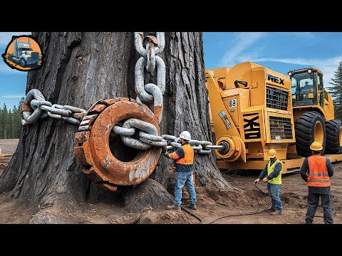 Extreme Dangerous Fastest Big Chainsaw Cutting Tree Machines - Monster Removes Tree Stump