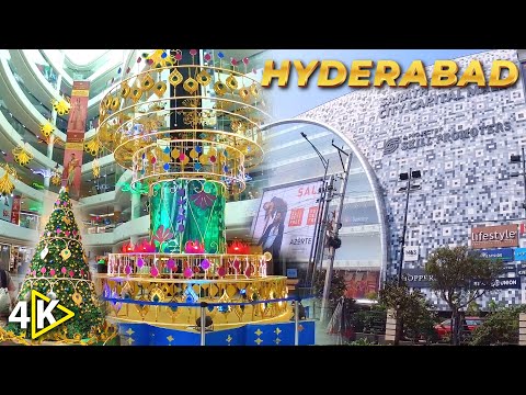 Christmas Decorations at Sarath City Capital mall  | Largest Shopping Mall of Hyderabad Tour in 4K