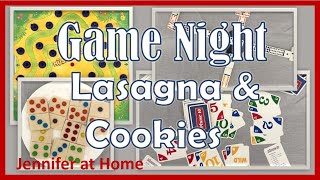 GAME NIGHT LASAGNA & COOKIES #gamenight #lasagne #cookies #dominocookies #fun #friends #games #bake