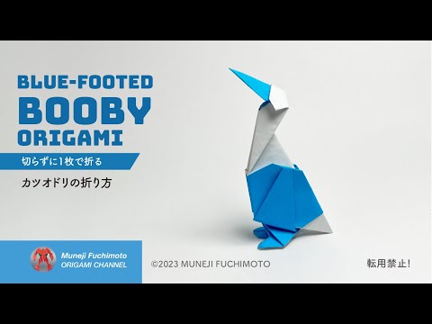 「折り紙」カツオドリ（Blue-footed booby origami）の折り方