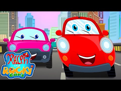 Car Song | Little Red Car | Nursery Rhymes and Baby Song with Ralph & Rocky | Car Cartoons