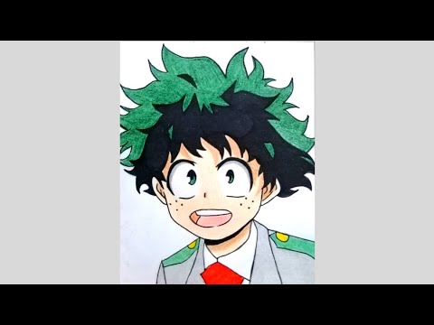 How to draw Izuku Midoriya from Bnha #shorts #short #artsyfam #art #anime #trending #viral #midoriya