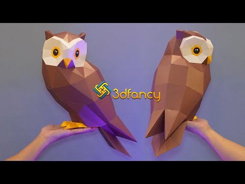 How to make Papercraft 3D Owl Paper Crafts Animals, Diy gifts halloween, Animal Paper Step by Step