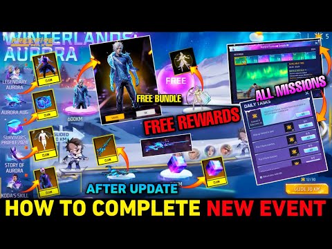 How To Complete Winterland Aurora Event | Rewards Kaise Milega | in Free Fire ff max new event today