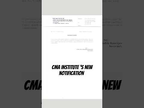 CMA institute's new notification #cma #cmaaspirants #cmafoundation #cmainter #cmafinal