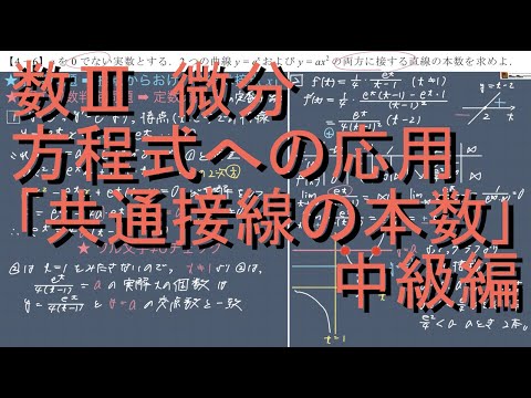 数III 微分 4-6定数分離の攻略｢共通接線の本数問題｣の攻略 中級編