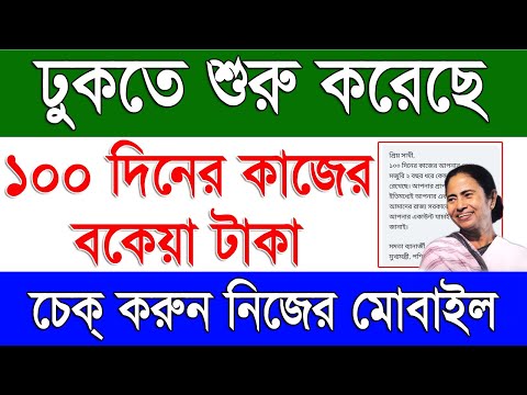 ঢুকতে শুরু করেছে ১০০ দিনের কাজের বকেয়া টাকা | 100 Days Payment Latest Update | Job Card Payment 2024