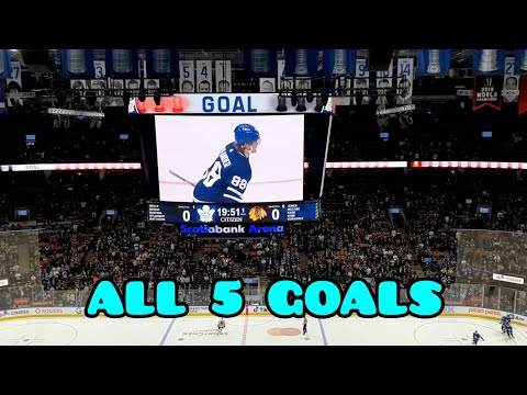 ALL 5 LEAFS GOALS LIVE Vs the Chicago Blackhawks Also includes offside no goal February 15th 2023