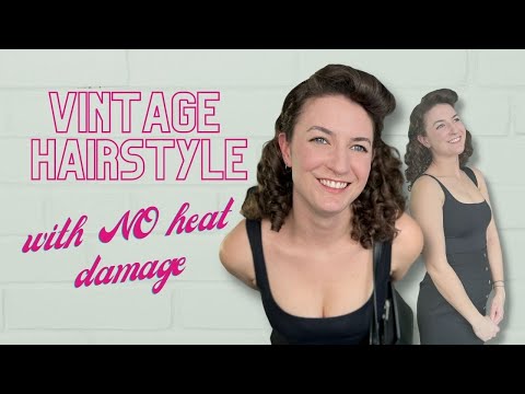 Romantic vintage wavy hairstyle with no heat damage