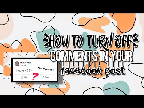 How to turn off comments in your facebook post