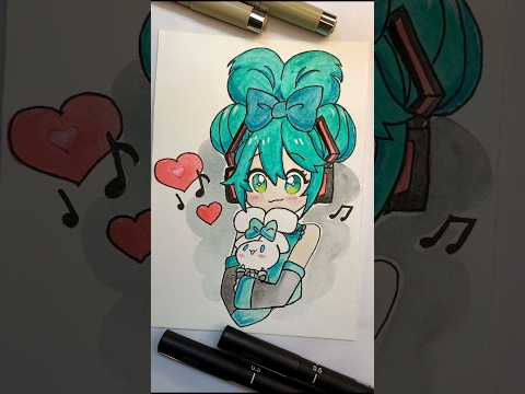 Miku cute drawing ✨ #mikuhatsune #vocaloid #hatsunemiku #igotyou #cute #drawing #anime #shorts