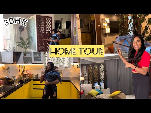 New Home Tour🏠 3BHK flat interior | ನಮ್ಮ ಕನಸಿನ ಪುಟ್ಟ ಗೂಡು 👨‍👩‍👧Welcome Deepa kiran || apartment