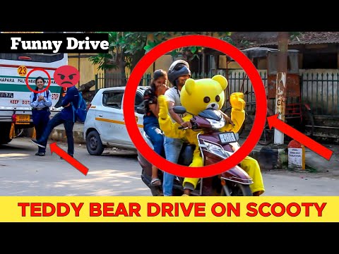 Teddy Bear Funny Drive On Scooty😂 | Am Action