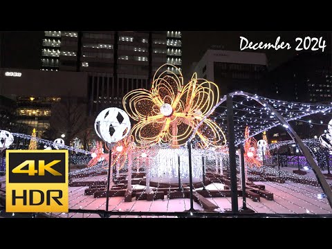 [4K HDR] 2024札幌ホワイトイルミネーションを散策 / Strolling around Sapporo White Illumination 2024 (Hokkaido, Japan)