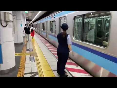 E231系800番台　東京メトロ東西線　茅場町駅発車シーン