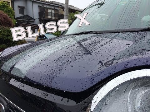 ブリスX コーティング後の雨弾きはこんな感じ / Bliss X