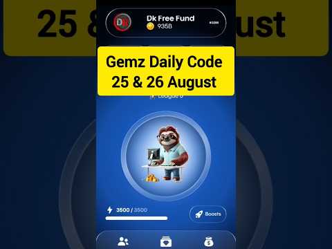 Gemz Daily Code 25 and 26 August #gemzcoin #dailycombo