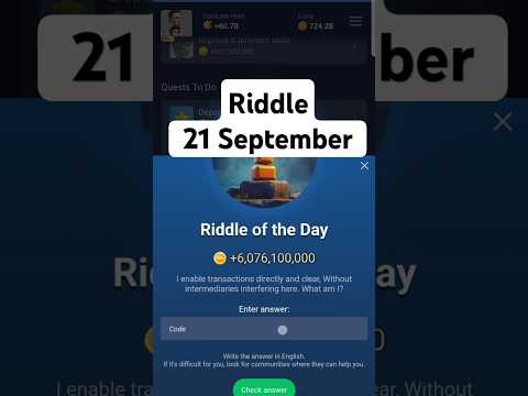 X Empire riddle of the day today 21 September | Musk empire riddle