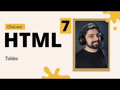 Tables in HTML in HINDI