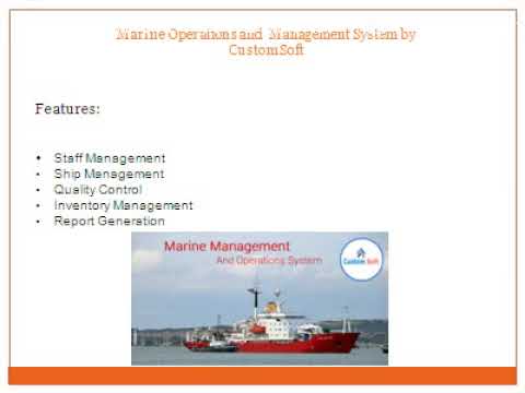 Marine Operations and Management system by CustomSoft