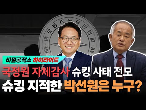 국정원 자체 감사 슈킹 사태 전모 1: 슈킹 지적한 박선원은 누구? [최수용 전 공작관]