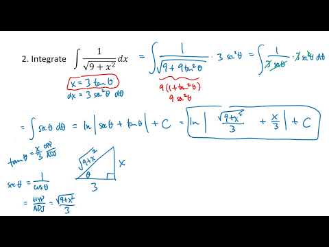 Trigonometric Substitution (OpenStax Calculus, Vol. 2, Section 3.3)