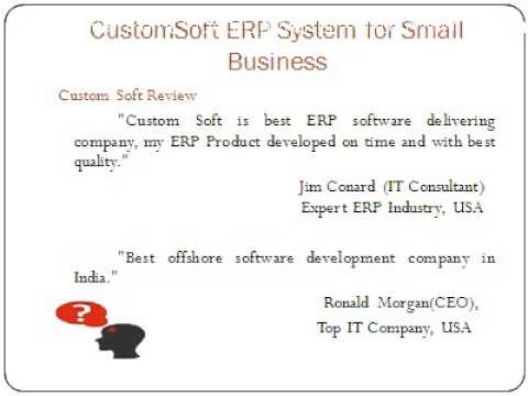 CustomSoft ERP System for Small Business