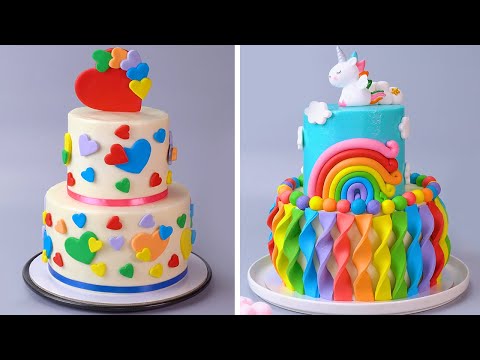 Best Satisfying Rainbow Cake Ideas | How To Make Birthday Cake Decorating Recipes | Yummy Cookies