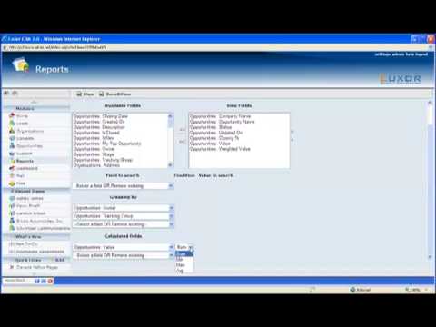 Luxor CRM - Reporting: Filtering, Sorting, Calculating