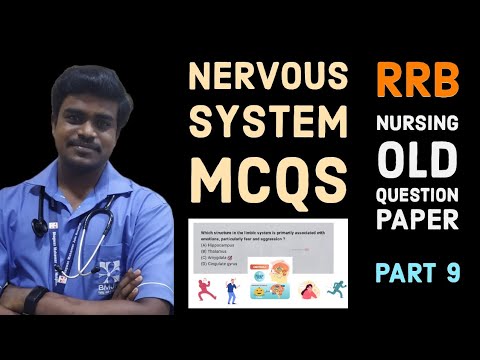 RRB old Staff Nurse questions and answers | Nervous system mcqs | Part 9